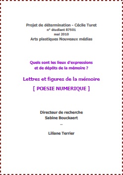 Mémoire Art contemporain et nouveaux médias